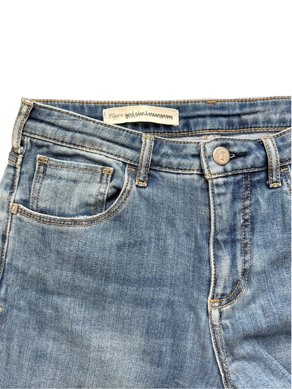 Pilcro and the Letterpress Wide Leg Crop Jeans Raw Hem Medium Wash 29 - Picture 7 of 9